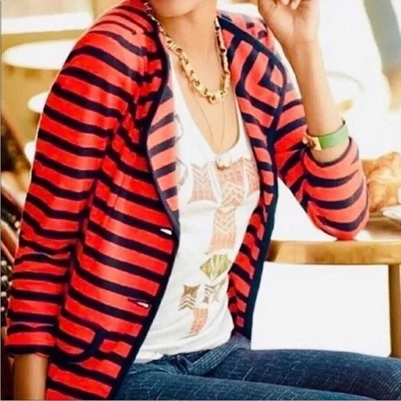 CAbi Au Revoir Yacht Club Red/Blue Striped Jacket Sz XS EUC - Picture 10 of 12